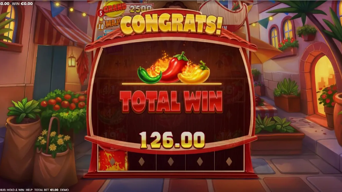 Tampilan visual slot 3 Blazing Chilis dengan tema fiesta Meksiko yang meriah.