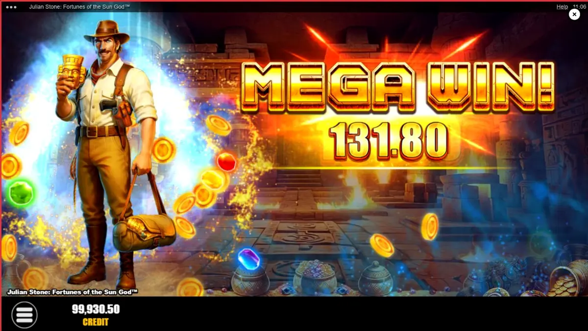 Pemandangan hutan Aztec dalam slot Julian Stone: Fortunes of the Sun God
